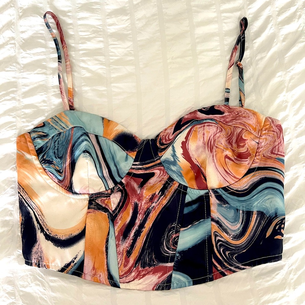 Kendall & Kylie Multicolor Bustier Top